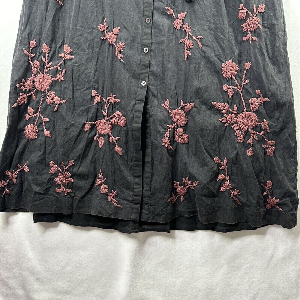 Kyla Seo Willow Maxi Dress Caite Embroidered Long Pockets Small Slip Black NWOT - Picture 10 of 16